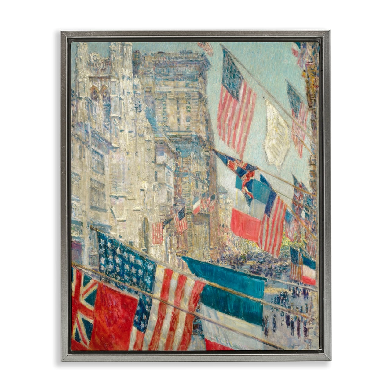 Stupell Industries Classic Americana Flags Floater Framed Art